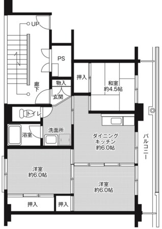 ビレッジハウス三橋一号棟の物件間取画像